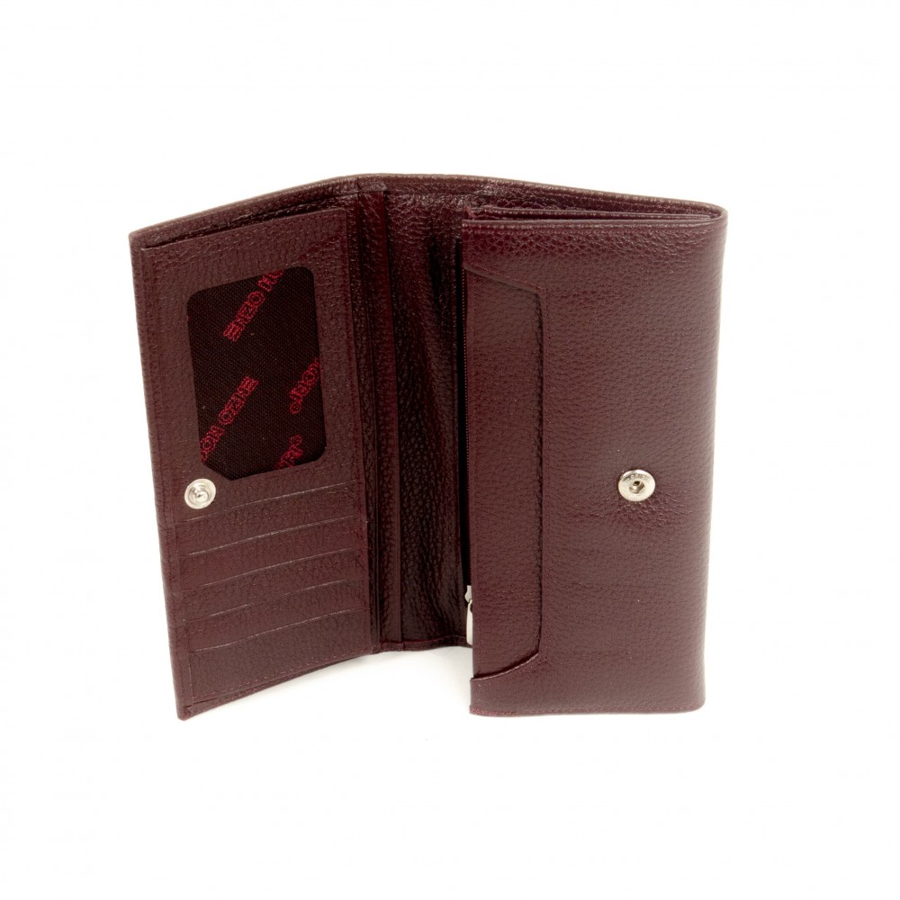 Дамско портмоне ENZO NORI модел CLASSIQUE естествена кожа бордо